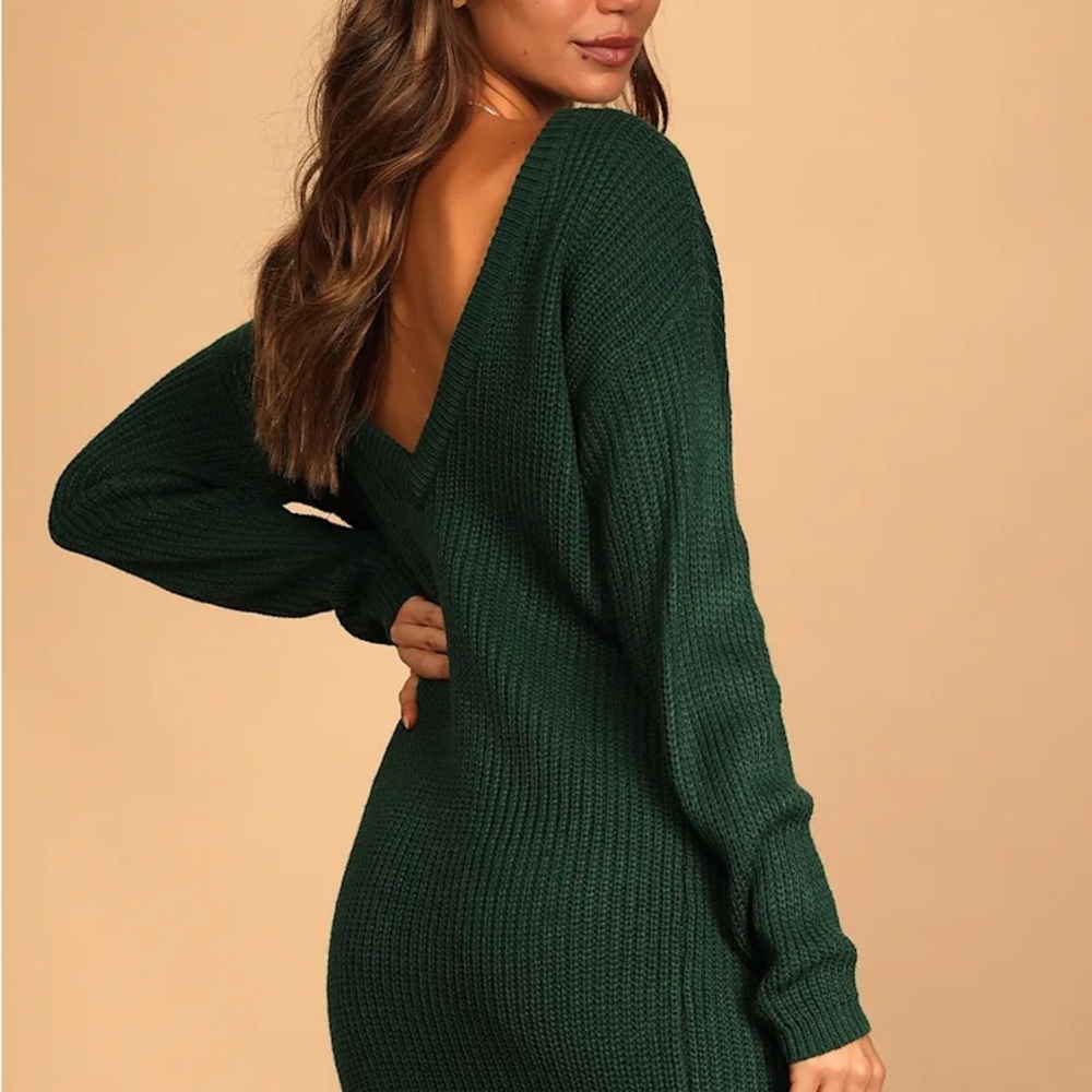 Lulu's Forest Green Long Sleeve Dress